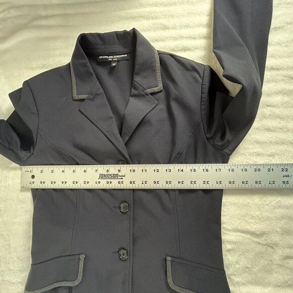 Charles Ancona Womens Equestrian Blazer Jacket Size 10 Navy Blue Italian Fabric - Picture 9 of 15